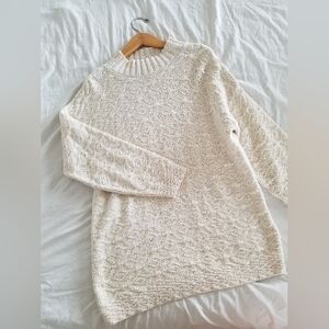Vintage Butter Yellow & White Cozy Knit Sweater